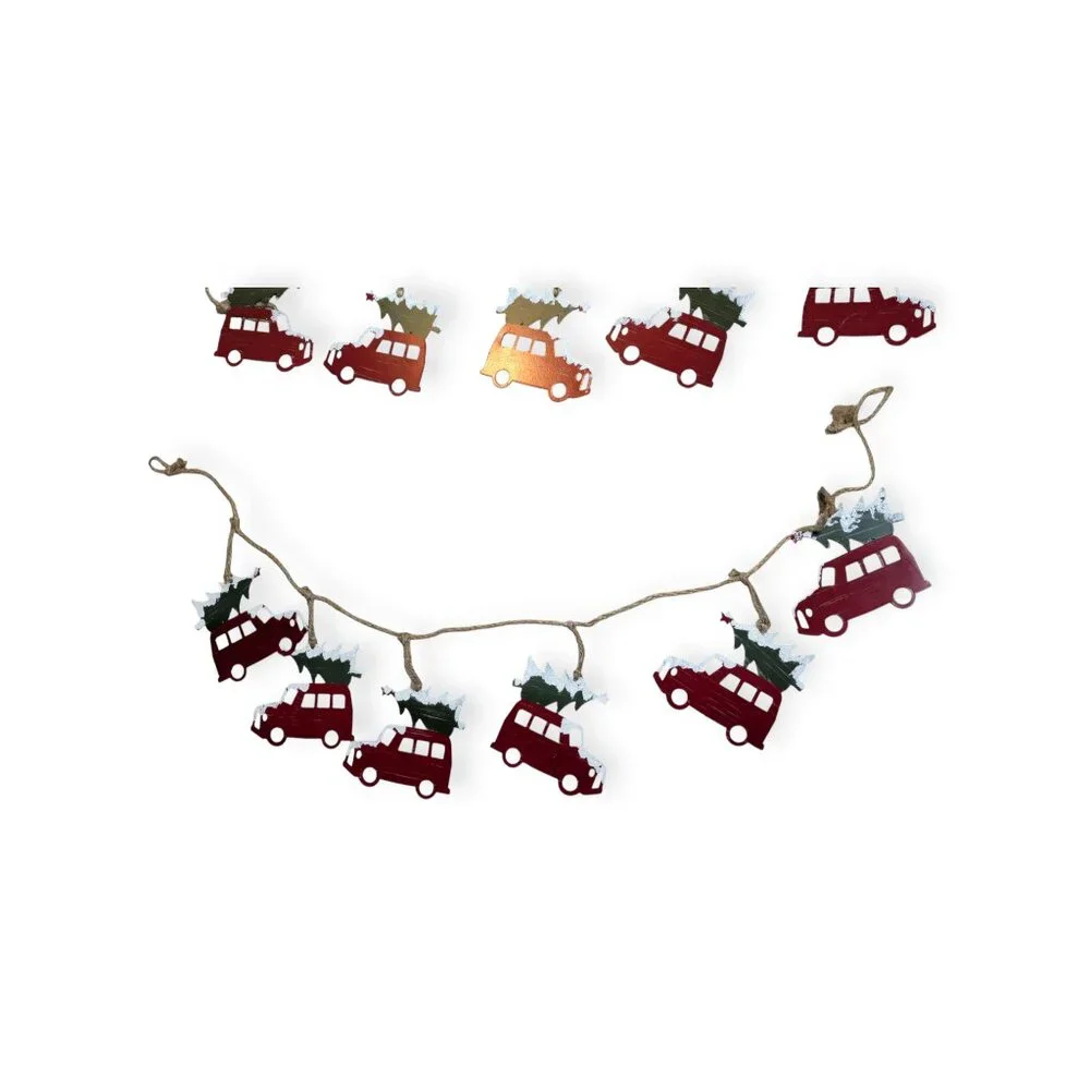 Northlight Indoor/Outdoor 4 Foot Artificial Garland w/Metal Car/Christmas Tree